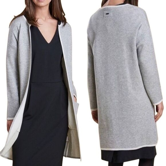 Barbour Bowmore Knit Longline Cardigan Cotton Wool Blend Patch Pocket Size Small - Picture 2 of 9